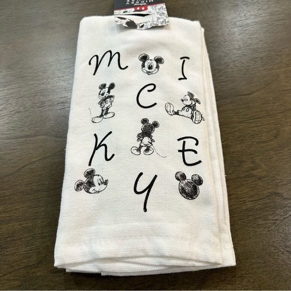 NWT Two Mickey Mouse Kitchen Towels Disney White and Black - Picture 2 of 5